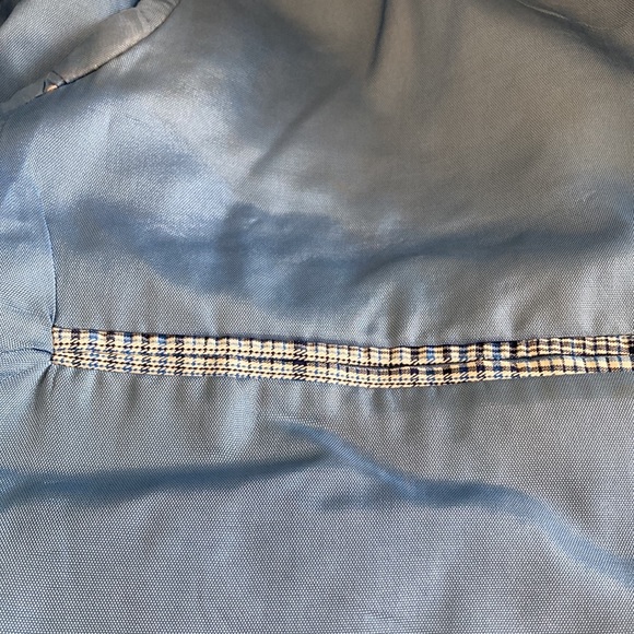 VINTAGE 70s blue plaid Sports Coat Blazer Suit jacket - Picture 15 of 15